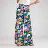 Wide Leg High Waist Floral Print Pants for Women with Drawstring Waistband and Relaxed Fit Lightweight Material for Casual Wear