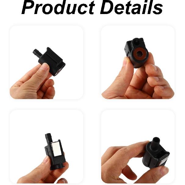 13563Q7 Female Fuel Line Connector, 5/16" (8mm) Quick-Connect for Mercury Outboard Fuel Tank Hose Fitting Double-Sealed Clip-On Design for 22-13563A7