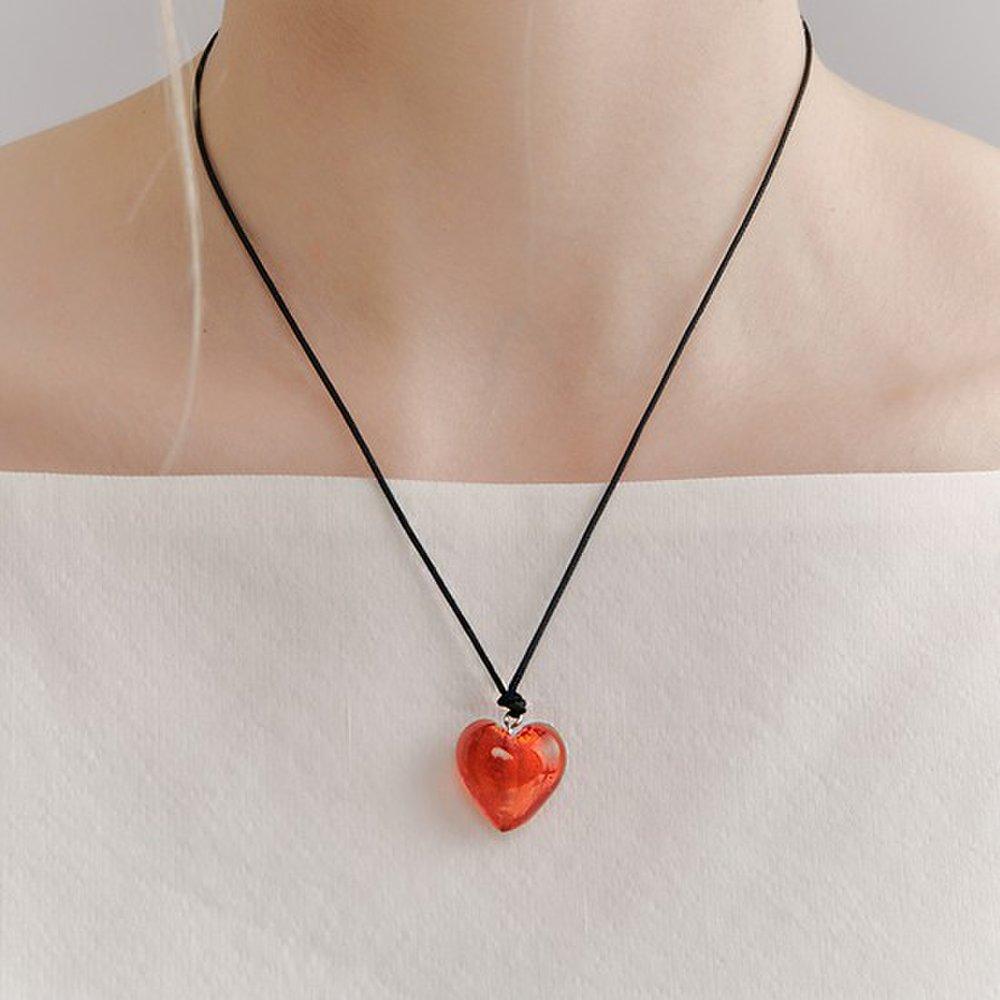 [Hei] Marble Heart String Necklace