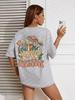 Love Yourself Grow Wantonly Cotton Prints Woman T-Shirt Essential Daily T-Shirt Personality Funny Short Sleeve Oversized Tshirts