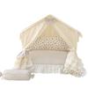Korean Princess Style Pet Bed Luxury Dog House for Poodles & Bichons Washable Cat Tent All-Season Sleeping Mat Elegant Pet Sofa