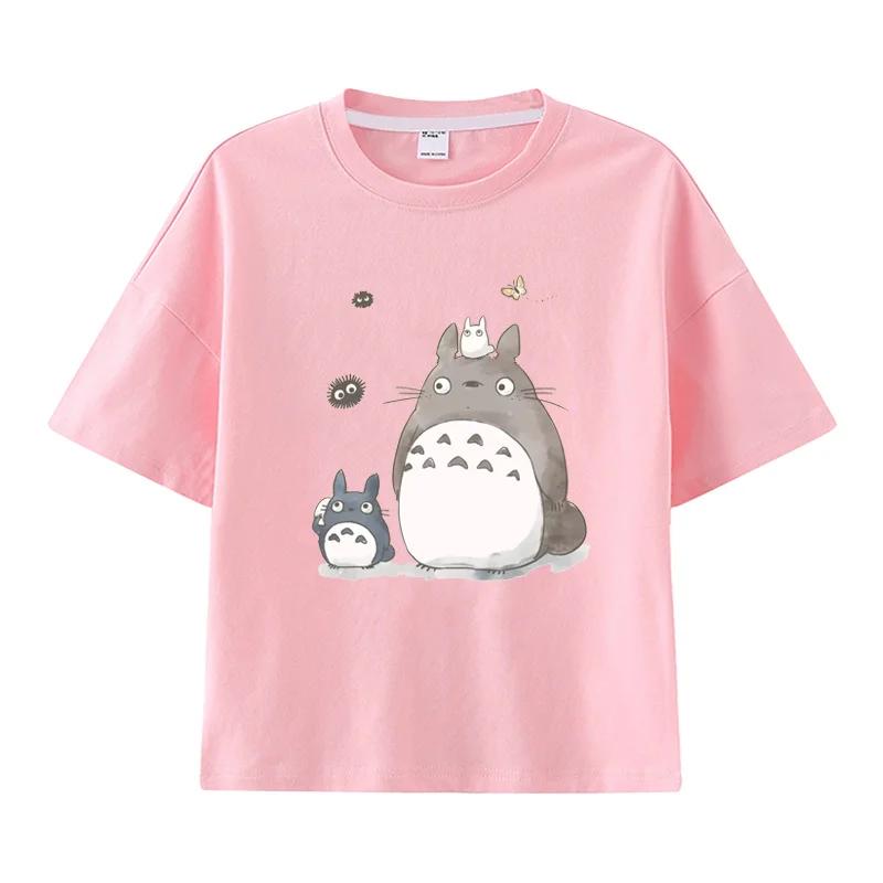 Summer Cartoon Hayao Miyazaki Totoro Printed Cotton Children's T-shirt Short Sleeved Street Fashion Men's and Women's Clothing