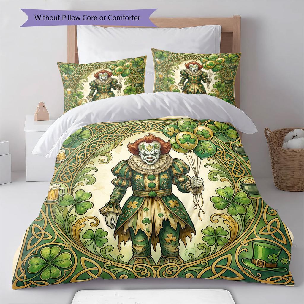 IT Pattern Bedding Quilt Set Quilt Cover Pillowcase Home Decoration Birthday Gift (1 * Duvet Cover + 2 * Pillowcase, Without Core)