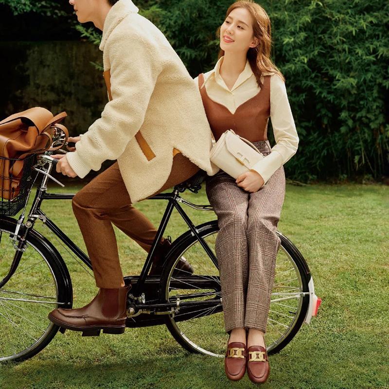 Single Shoes Autumn Buckle British Style Small Leather Shoes Women Retro One Pedal Flat Loafers