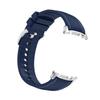 Flexible Silicone Watch Band Straps With Leather Accent For 40mm 44mm 46mm Models Comfortable Daily Wear Gym To Office