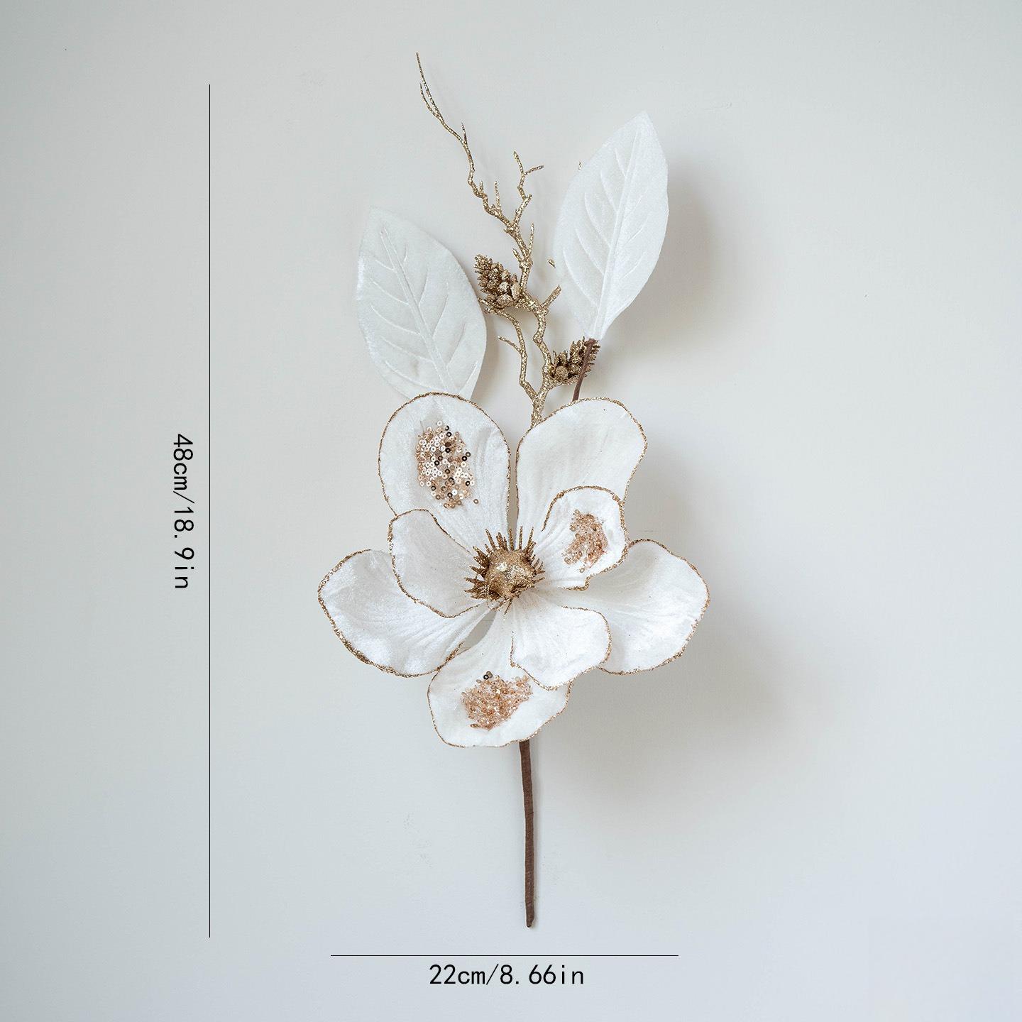 

1 шт. Фаленопсис, имитация магнолии, цветочные черенки, украшение стола, украшение гостиной, рождественское украшение, украшение рождественской елки белый