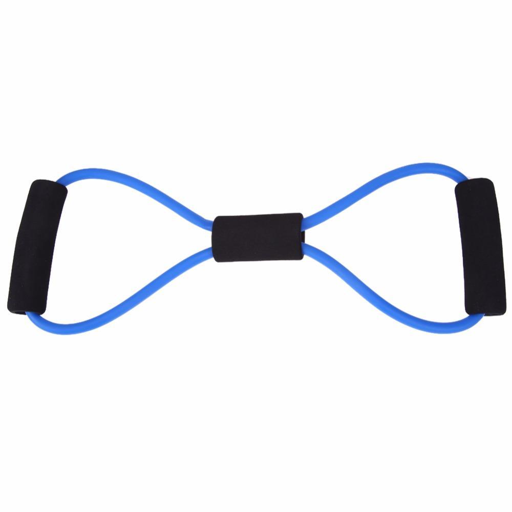 Portable Yoga Tube 8 Type Rubber Latex Muscle Training Resistance Band Elastic Pull Rope Gym Fitness