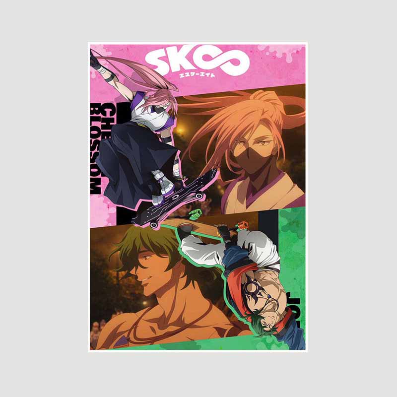 

Вінтажне японське аніме SK8 Нескінченність Плакати та принти Білий папір Мультфільм Плакат Домашній декор Кабінет Спальня Бар Настінні картини 42x30cm