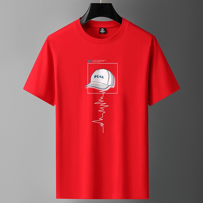 Men's Cotton Loose-Fit Short-Sleeve T-Shirt - Stylish Casual for Teens and Students