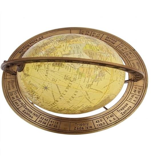 Antique World Globe on Brass Stand,  Desk Globe, Library Decor, Study Room Globe, Educational Geography Gift, Scientist Gift, Father'