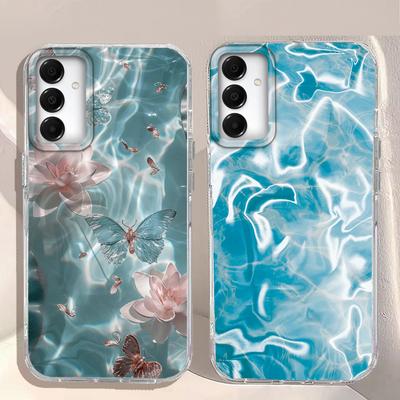 Water Texture Butterfly Flower Phone Case for Samsung Galaxy A55 A07 A17 A56 A36 A26 A16 A53 A06 A14 A24 A34 A54 A15 A25 Cover