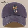 pc Vintage Trendy Baseball Teddy Bear Pattern Print Baseball Cap AllSeason Casual Apparel Accessory Black Papa Trucker Hat