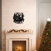 Iron Santa Claus Sculpture Outdoor Indoor Christmas Decoration Metal Statue with Suit Beard for Garden Porch Terrace Holiday