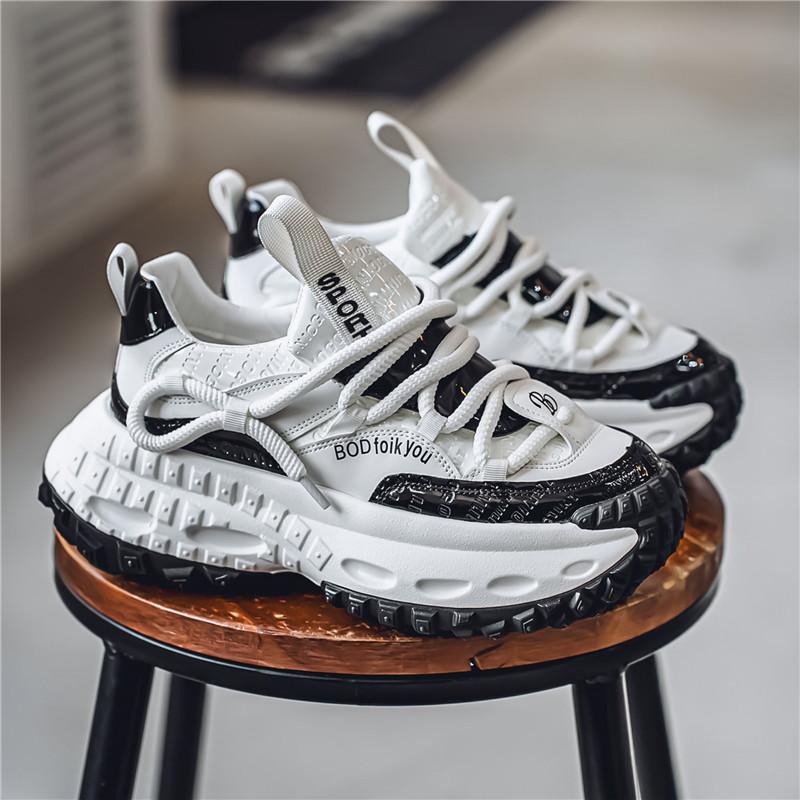 Men's new Korean version breathable and versatile platform dad shoes fashion heightening sports shoes tire sole high-end trendy shoes