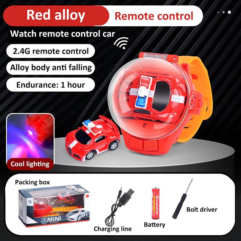 Mini Remote Control Watch Car Cartoon Rc Small Car Rechargeable Racing Kids Boys Girls Birthday Christmas Clock Rc Car Toy Gift