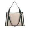 New simple casual large-capacity linen handbag fashion trend contrasting color shoulder bag commuter tote bag