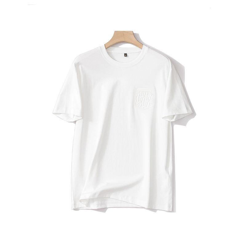 80 Liquid Ammonia Double-Sided Mercerized Cotton Men s T-Shirt Short-Sleeved Summer New Arrival Pima Cotton Clothes Export Men s T-shirt White S