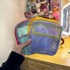 Large Capacity Mesh Storage Bag Breathable Zippered Portable Organizer for Travel Cosmetics Gym Small Items