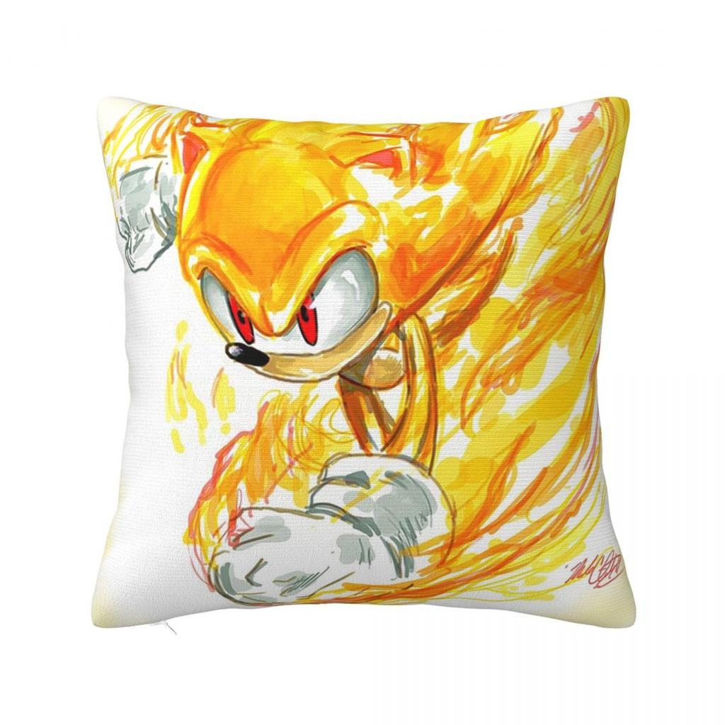 Movie Super Sonic Shadow Square Pillowcase Cushion Cover Pillow Case Throw Pillow Cover for Home Sofa Living Room