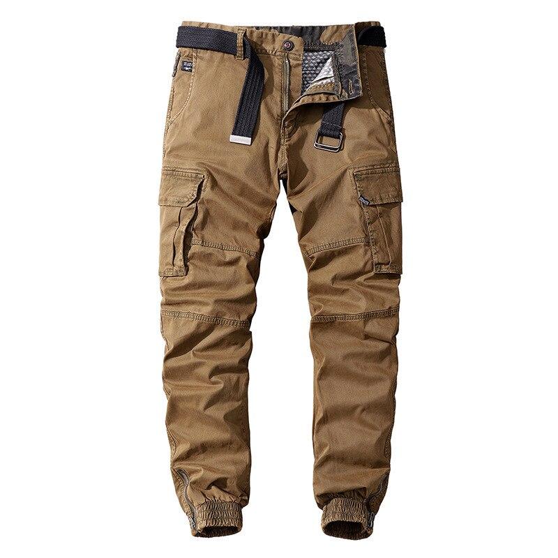 Men Casual Cotton Cargo Pants Elastic Outdoor Hiking Trekking Tactical Sweatpants Male Military Multi-Pocket Combat Trousers