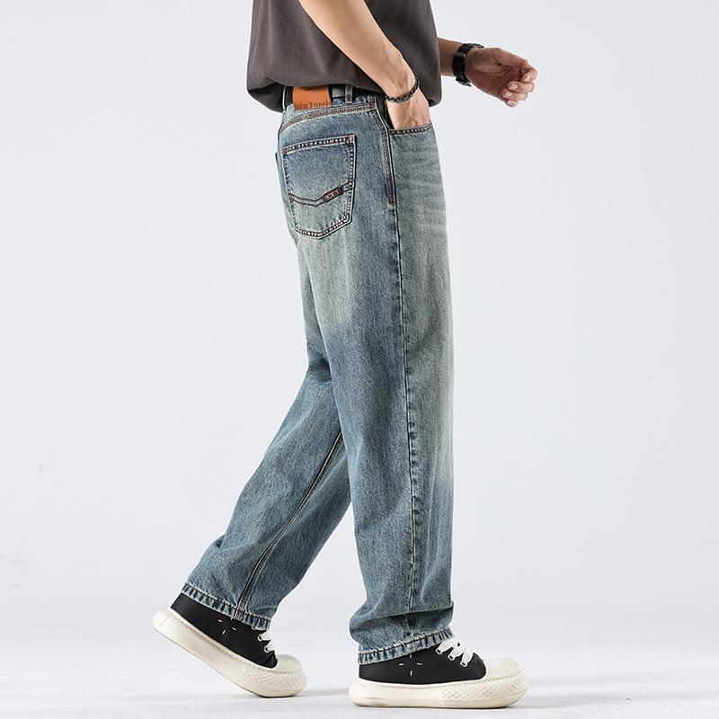 New Spring and Summer American Retro Loose Straight Jeans Comfortable Urban Style Men