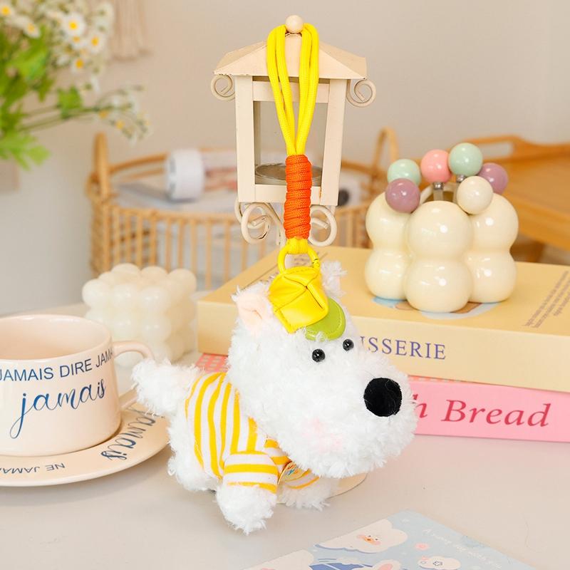 Kawali Puppy Plush Dog Toy Bag Decoration Keychain Pendant  Creative Stuffed Doll Cute West Highland Terrier Kid Birthday Gift