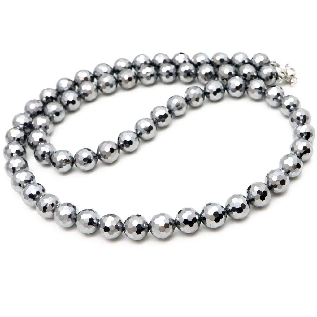 [GOLD STONE] Terahertz Ore Necklace, 8mm, Mirror Cut, Easy to Wear, Magnetic Type, 50cm Long