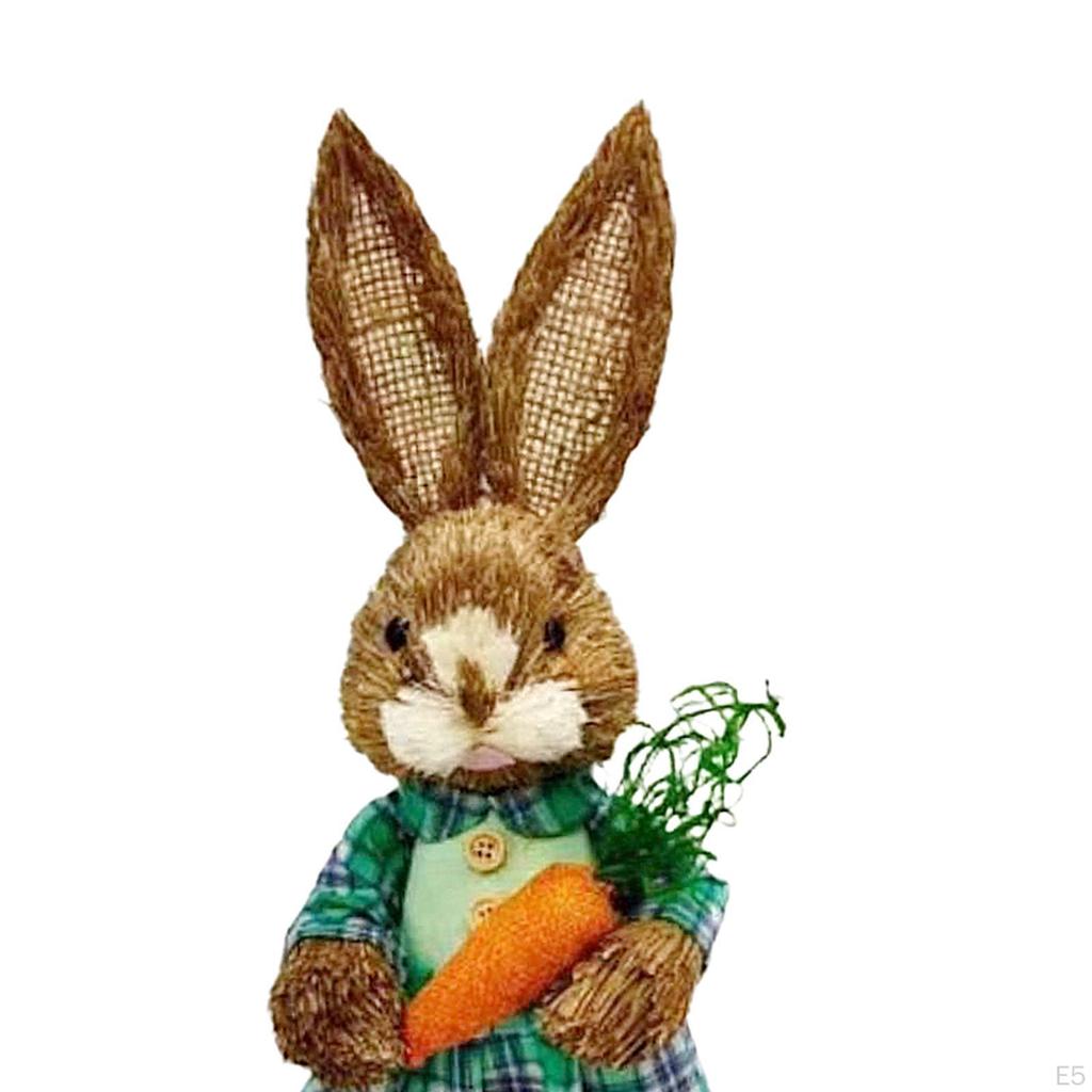 Figurine Ornaments Straw Easter Simulation Statue Toys for Office Desktop Dollhouse Party Decoration