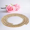 3 Rows Diamond Mesh Wrap Roll Sparkle Crystal Rhinestone Ribbon Decoration (Gold)