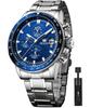 OLEVS Quartz Stylish Watch with Stainless Luminous Date Analogue for Students and Office Workers Men's Watch, Multi-Function Steel, Waterproof,