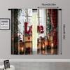 2pc,  Happy Valentine's Day Drapes Happy Valentines Day Machine Washable Fabric,Without Electricity Versatile Suitable for