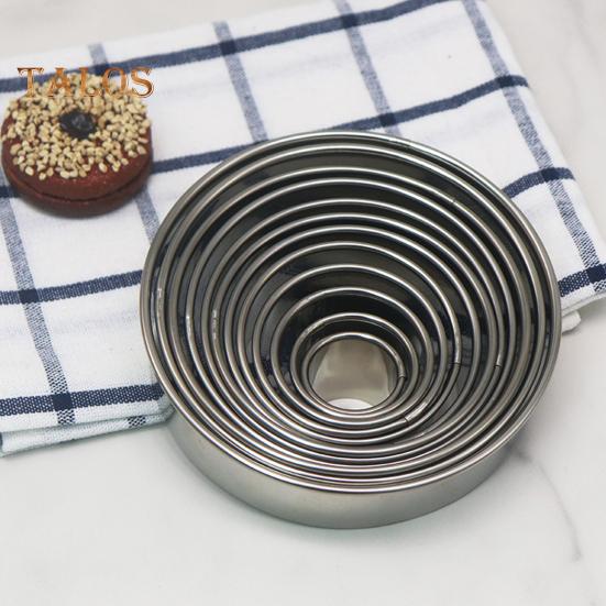 1 Set Circle Cookie Cutter Non-stick Multipurpose Stainless-Steel Practical Round Cookie Cutter Set Metal Baking Ring Kit Kitchen Supplies