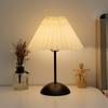LED Table Lamp Nordic Pleated Fabric USB Plug For Living Room Home Bedroom Atmosphere Decoration Not Including Bulbs