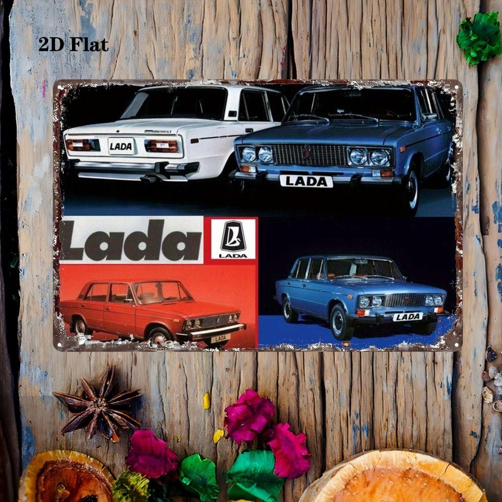 Lada Retro Metal Tin Sign Garage Wall Decor Vintage Car