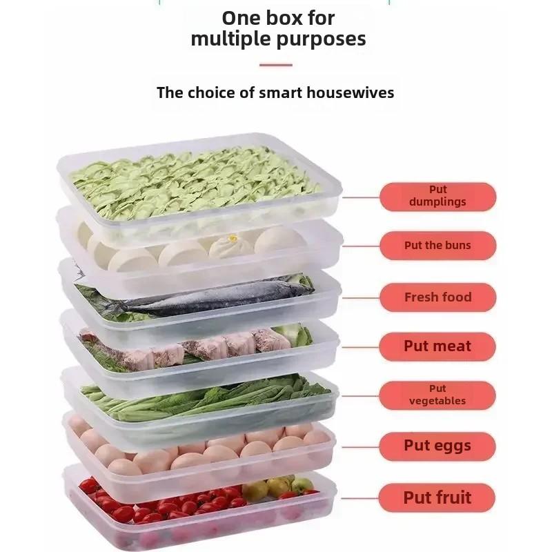 Frozen Dumpling Box Frozen Box Household Food-grade Sealed Crisper Refrigerator Storage Box