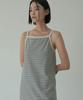 Lingseoul [Length Selection] Sleeveless Stripe Dress-(Medium, Long)
