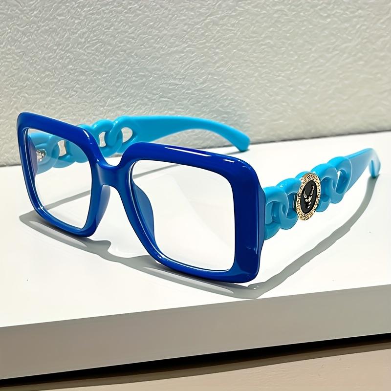 

Очки в квадратной оправе большого размера - модные прозрачные линзы, металлический шарнир, прочный материал ПК, модные очки для повседневного ношения