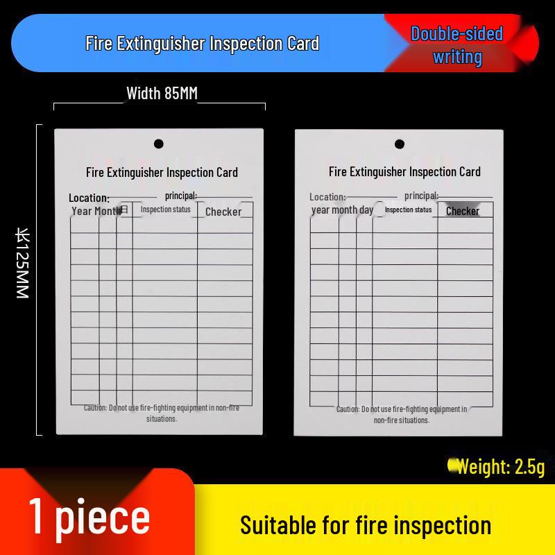 Fire Safety Inspection & Record Card Holder: Fire Extinguishers & Hydrants