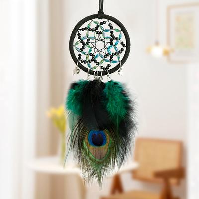 Penas de Pavão Vintage Apanhador de Sonhos Enfeites para Pendurar no Carro Sinos de Vento Feitos à Mão Decorações para Casa Pingentes para Quarto Para Presentes