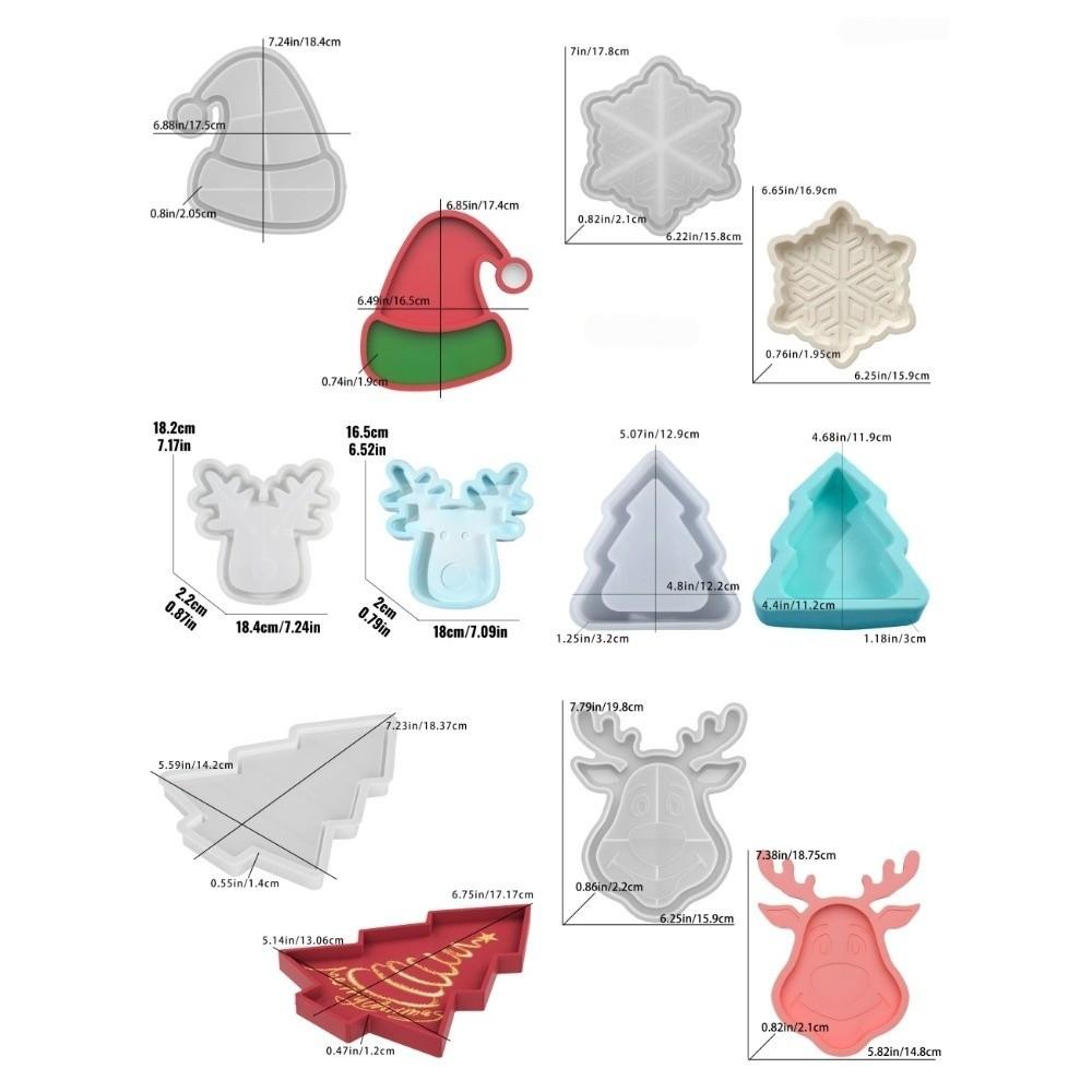 DIY Xmas Plate Ornament Mold Multi-purpose Epoxy Resin Plaster Wax Mold  Beginner Friendly