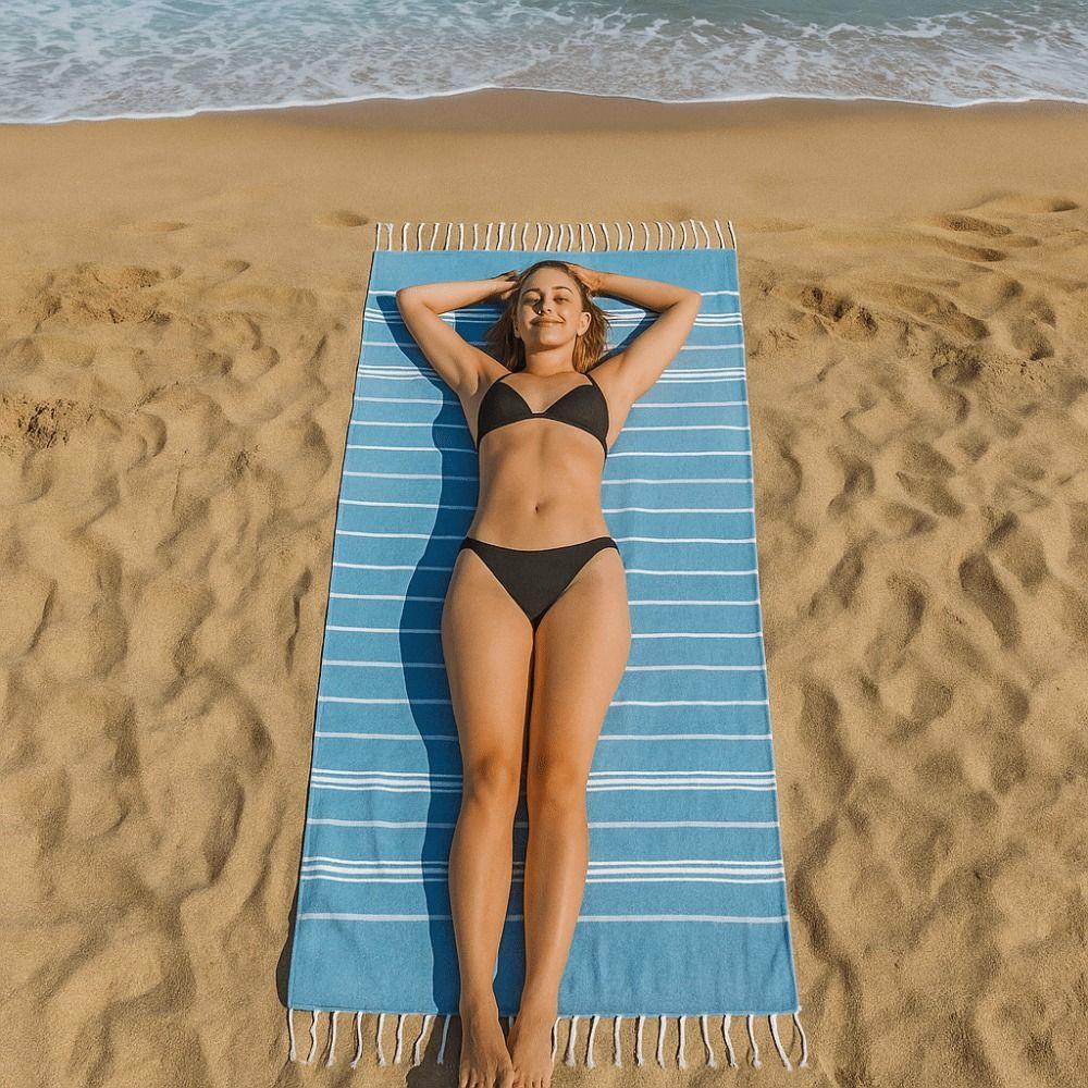 90*180cm Bath Towel Colored Striped Quick Drying Towel Soft Turkish Beach Towel Sports