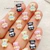 50 Peças Mistura Resina Colorida Mini Gravata Borboleta Ursinho de Pelúcia Nail Art Pedra Flatback Aplique DIY Pingentes de Natal Decoração de Scrapbook Artesanato
