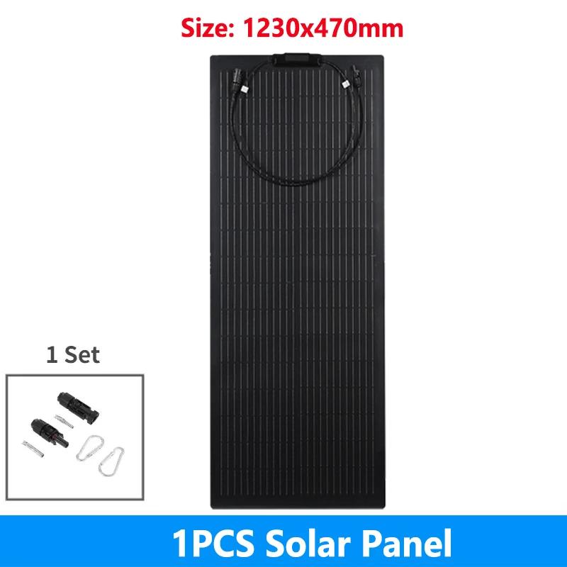 Powerful 200W 100W Flexible Solar Panel Kit Complete 18V Solar Cell PV Connecter Solar Battery Power Bank for Camping RV Boat