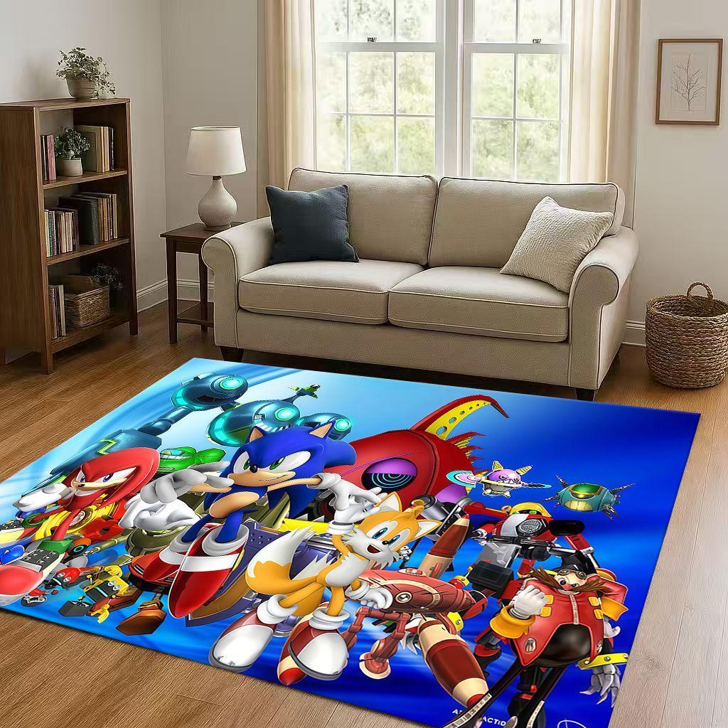 3D S-Sonics Cartoon Living Room Non-Slip Area Rug Soft Carpet for Bedroom Playroom and Sofa , Easy Clean Home Decor Doormat