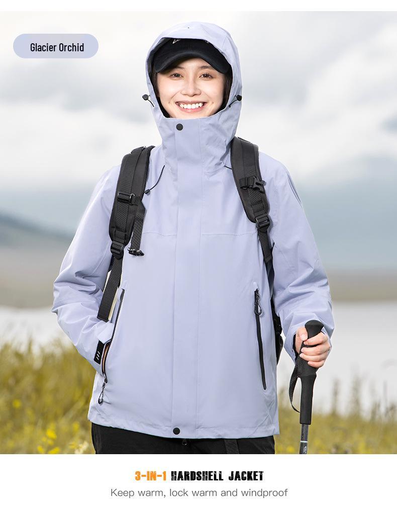 2024 Stylish 3-in-1 Heat-Sealed Couples Windbreaker: Waterproof, Windproof Outdoor Team Mountaineering Suit