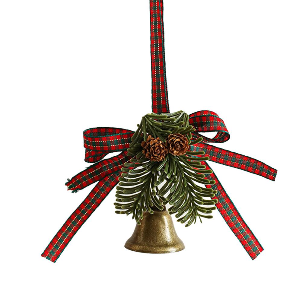 Stylish Christmas Bell Pendant with Realistic Pine Cone Details Perfect Addition to Your Holiday Decorating Scheme