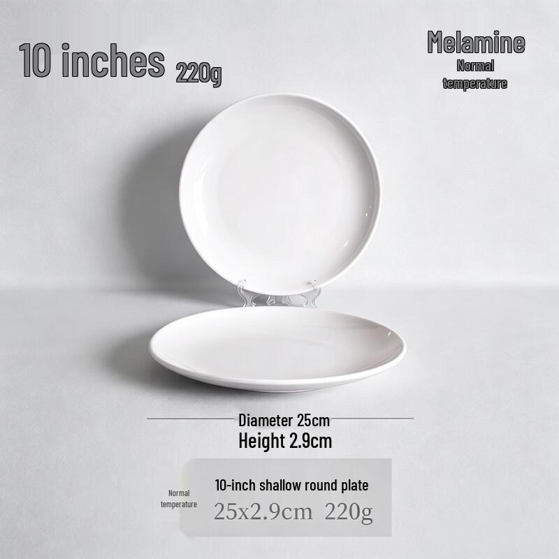 Chuzhou A5 Melamine 10-inch White Round Plate