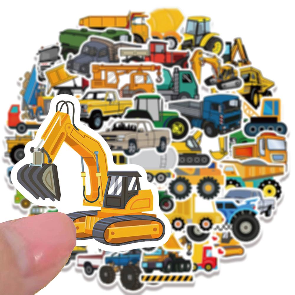 10/30/50pcs Funny Cartoon Transport Vehicle Truck Stickers Decal DIY Motorcycle Suitcase Helmet Laptop Cute Graffiti Sticker Toy