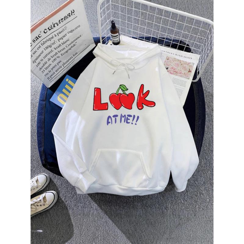Unisex Autumn/Winter Letter Print Plus Velvet Hooded Sweatshirt
