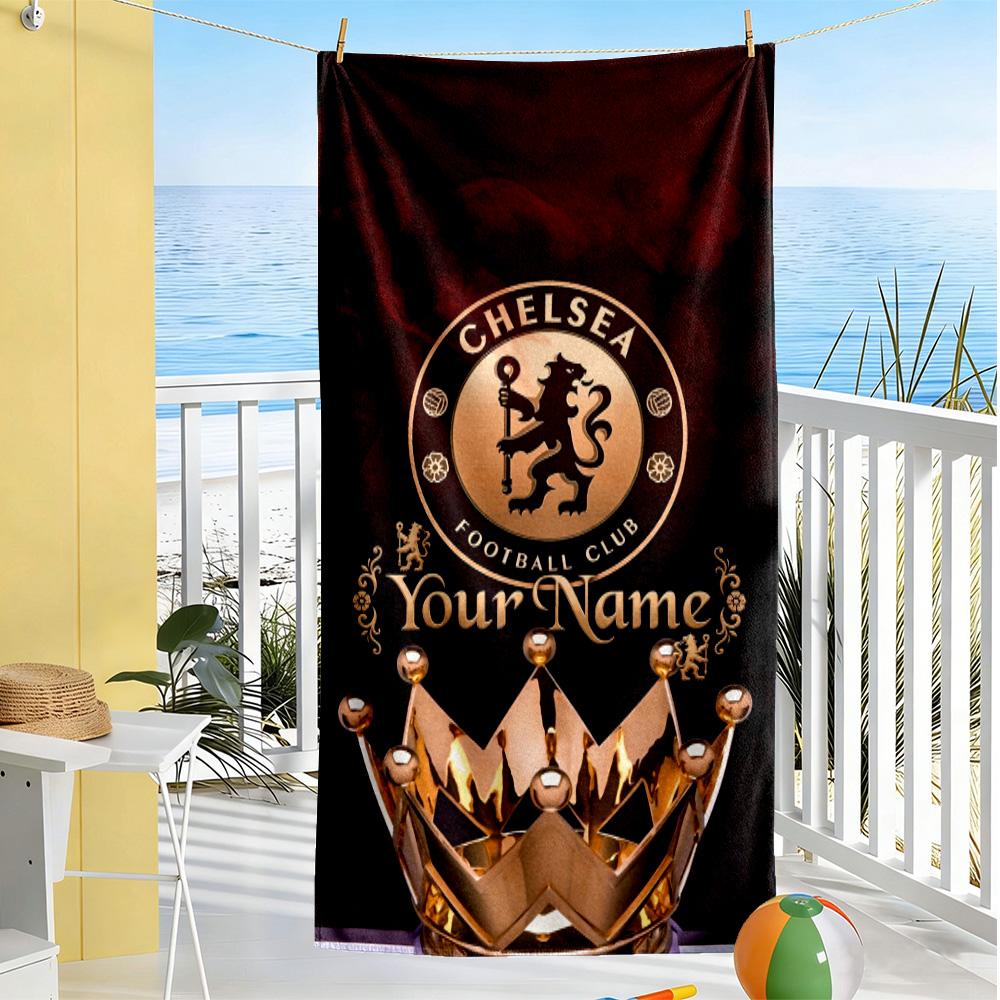 Chelsea Fc Football Player Customizable Name Beach Towel Soft Durable Quick-Dry